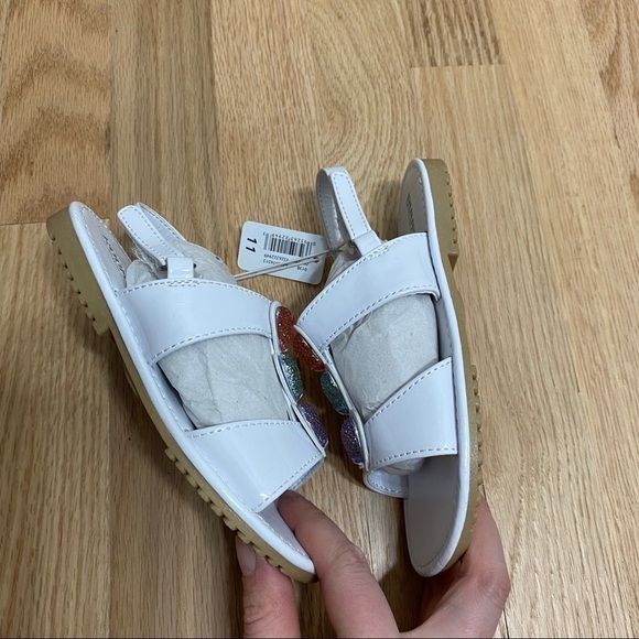 Ruum Sandals NWT Sz 11 Toddler Heart Rhinestone - Picture 4 of 6